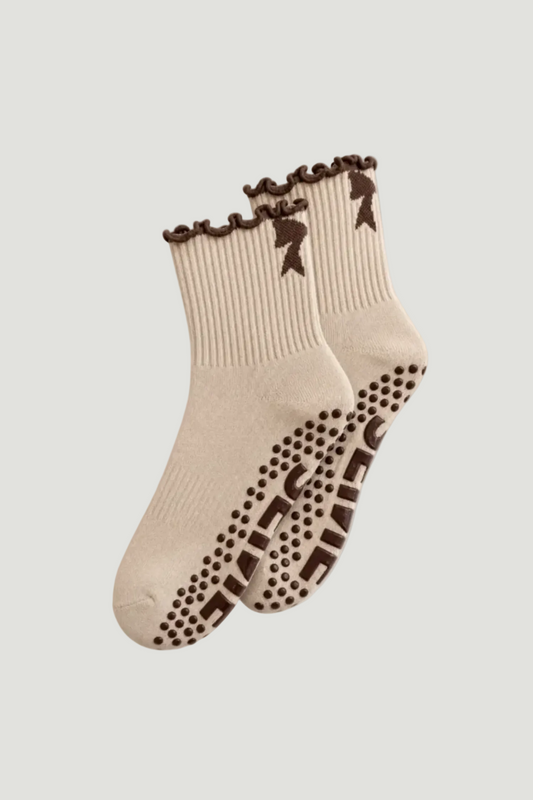 Pilates Grip Socks - Beige